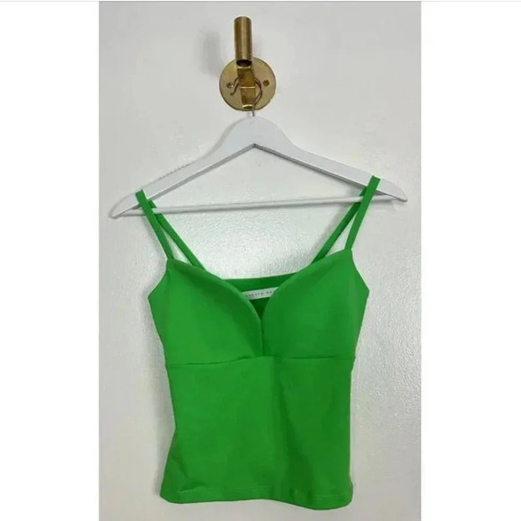 Susana Monaco Sweetheart Neck Camisole in Zing Green, Size S - Picture 3 of 5